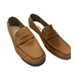 Talbots VTG Leather Tassel Loafers Women 7 Tan Fringe Stud Heels Comfort Shoes Photo 0