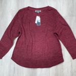 Karen Scott Dark Red Fleece Sweatshirt XL Photo 1