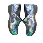 Dansko Blue Floral Patent Clogs Sz 41 Photo 2