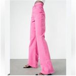 ZARA Pink Wide Leg HIgh Rise Denim Jeans Size 38 / US 6 NEW NWT Photo 3