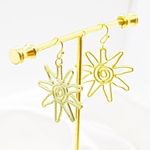 Wire Design Sun Earrings Gold Photo 6