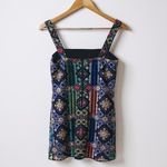 Bandit & the Babe Bermuda Patchwork Mini Dress Small Multicolor Boho Festival Black Photo 4