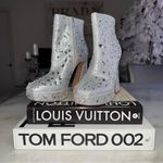 Jessica Simpson New  JS Dolly Silver Shimmer Sand Rhinestone Boot Womens 10 Photo 7