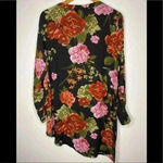 Catherine Malandrino 𝅺 Multicolored Floral Asymmetrical Hem Hi-LoTunic Blouse S Photo 3