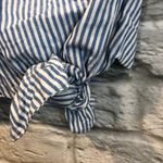 ZARA  TRF Blue/White One Shoulder Crop Top Photo 5