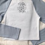 Light blue and white crop baseball tee, brand new! Size M Photo 3