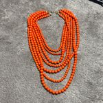 Orange Beaded Necklace & Earring Set Photo 1