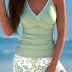 Modlily two piece mommy bikini shirt green size medium Photo 0