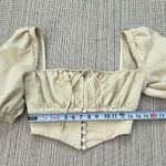 LPA Revolve  cream, textured puff sleeve milk made corset style top Photo 2