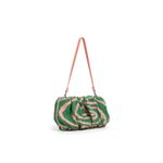 STAUD  Pink Green Swirl Psychedelic Beaded Patterned Bean Convertible Bag Purse Photo 1
