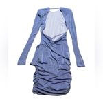 Revolve NWT MISHA Evetta Long Sleeve Padded Open Back Mini Dress in Heather Blue size 0 Photo 3