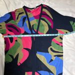 Chico's  Abstract Floral Print Duster Cardigan Navy Blue Pink Green Size Small Photo 8