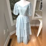 Vintage Lt Blue Lace Tiered Sweetheart Neckline Puff Sleeve Prom Formal Dress Size undefined Photo 14