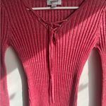 Arizona Jeans Y2K 2000s Arizona Jean Company Ribbed Lace-Up Top in Pink Size Small Photo 1