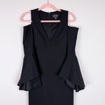 XScape  Black Bell Sleeve‎ Open Shoulder Long Dress Gown Size 8 Photo 4