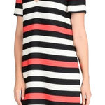 Armani Exchange Minnie Dress Striped V Neck Shift Pullover Partially Lined 6 Photo 0