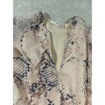Lavender Brown 100% Silk Purple Snakeskin Print Bell Sleeve Size XS USA Top Photo 1