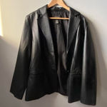 Vintage Y2K George Black Leather Blazer 🔥 Size L Photo 0