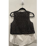 Derek Lam 10 CROSBY Cotton Eyelet Combo Tank Black Photo 4