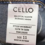 Cello  Striped High Rise Flare Frayed Hem Jean Size 11 Photo 3