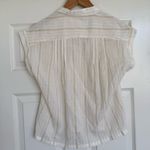 MOTHER The Line Your Pockets Top Blouse Button Down Collar Size S White cream Photo 7