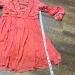 Free People  in Dreamland Crochet Knit Dress Coral Size 0 Boho Hippie Artsy Flowy Photo 7