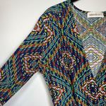 Veronica M  Womens Kimono Shorts Romper Multi Color Geometric Print Stretch Small Photo 2