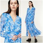 The Kooples ππ Long Dress ~ Blue Floral Print Size 3 = EU 40 Large Photo 1