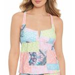 Salt & Cove Womens Patchwork Tankini Swim Top V Photo 0