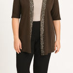 Apt. 9  Sequin Short Sleeve Gray Cardigan Photo 0