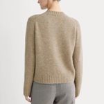 Everlane The Crew Cardigan in Alpaca in Dark Heathered Camel, Size Large Photo 3