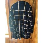 Anne Klein Ann Klein Plaid Knit Cardigan Jacket Oversized Black Cream‎ Career Coatigan Photo 5
