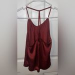 Charlotte Russe Maroon Flowy Ruffle Cross Back Tank Top Photo 9