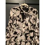 Revolve Nicholas Luna Romantic Silk Floral Mini Dress Tiered Ruffle long sleeve Black Size 0 Photo 10