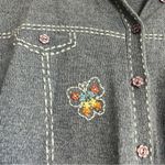 Vintage Alfred Dunner Flower Embroidered Short Sleeve Shirt Sweater Cottagecore Blue Size XL Photo 2