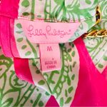 Lilly Pulitzer  Riviera Pink & Green Silk Gold Chain Halter Top Size Medium Photo 6
