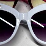 Chic Cat Pink Roses White Frame Sunglasses Photo 0