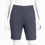 Chico's Bermuda Shorts Women Geometric Print Stretch Pull On Comfort Blue Size 2 Photo 0