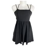 ASOS Design Size 0 Dress Mini Lace Up Back Solid Black Spaghetti Strap 501 Photo 15