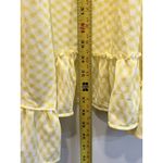 Vintage Elegant Yellow Gingham Nightgown House Robe Puff Sleeve Med Photo 11