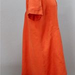JJill Love Linen Zinnia Orange Button Front Shirt Dress Size M Lagenlook Size M Photo 7
