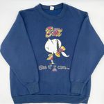 Vintage 90s 1995 Total Brat See If I Care Sweatshirt Navy Blue Crewneck Size XL Photo 2