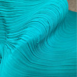 Tadashi Shoji ‎ pleated organza teal maxi gown size 12 wedding guest prom gala Photo 3