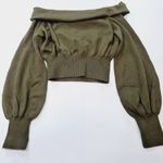 House of Harlow 1960 X REVOLVE Chey Off Shoulder Sweater in Dark Olive Small Green Photo 9