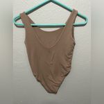 Indigo Luna Bodysuit • Size Medium • Minimalist Slow Fashion Essential Taupe Brown Photo 3