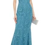 NWT Rebecca Vallance Mae Dress Cutout Fluted Corded Lace Blue Gown Photo 0