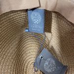 Vince Camuto Women's Wide Brim Sun Hat One Size Floral Scarf Band Tan Pink NWT Photo 6