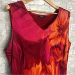 Karen Kane Red and Orange Sheath Midi Dress V-neck Sleeveless Photo 3