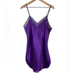 Victoria's Secret Vintage VS Gold Label Purple Embroidered Floral Lace Chemise Nightgown Slip Photo 2