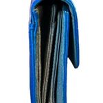 Kate Spade VINTAGE Refurbished Leather Wallet Multi Comparment Snap Closure Blue Photo 3